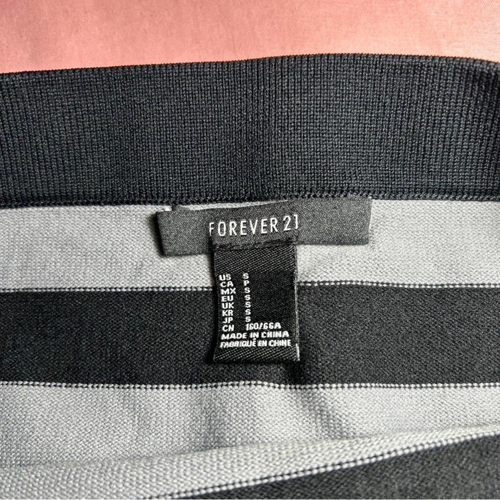 black & grey striped skirt